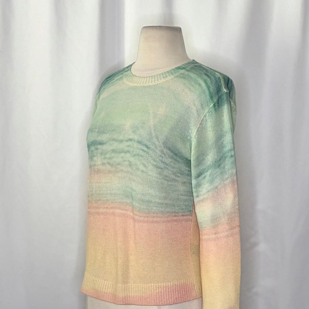 LE SUPERBE Sparkling Surf Jumper Sweater Cashmere Wool Sunset Ombré X-Small