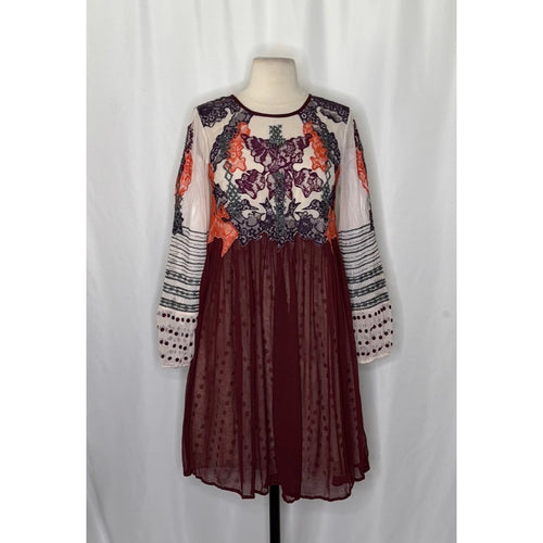 Anthropologie MOULINETTE SOEURS Eastberry Dress Embroidered Beaded Boho Size 2