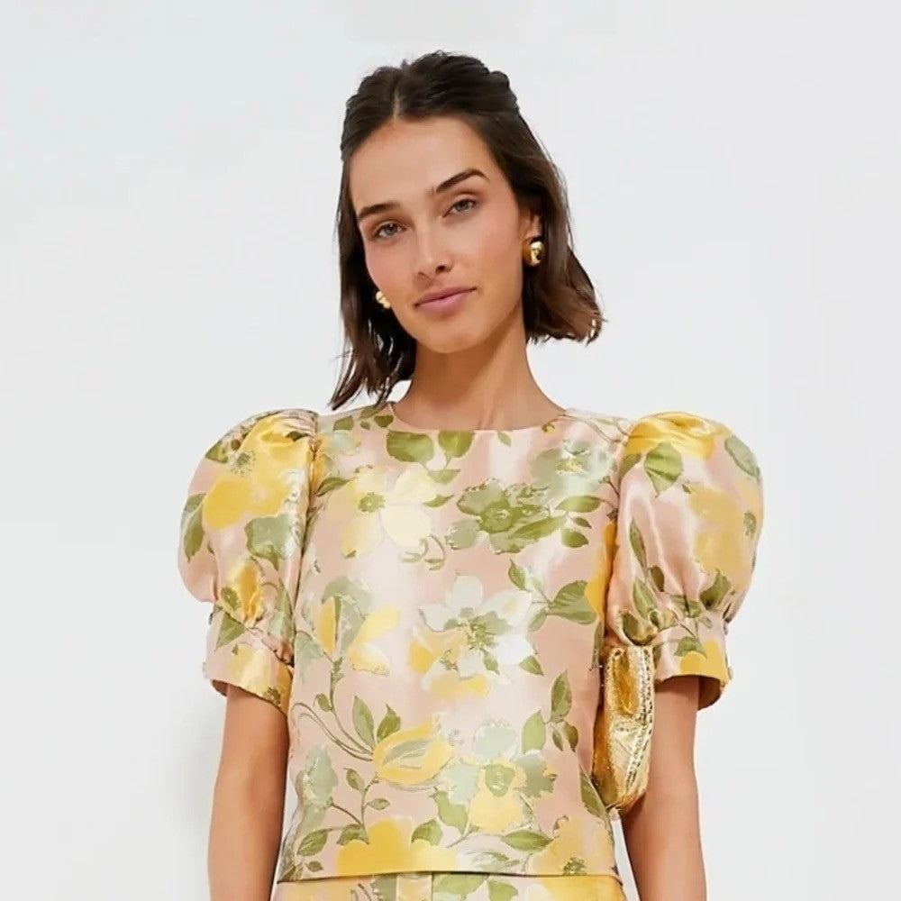NWT! Tuckernuck POMANDER PLACE Floral Lotus Jacquard Thea Blouse X-Large