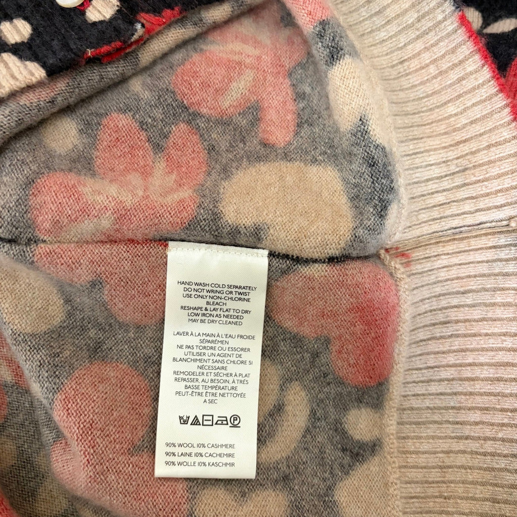NWT!! FREE PEOPLE Nocturnal Patterned Cardi Black Retro Combo Hearts Floral XS