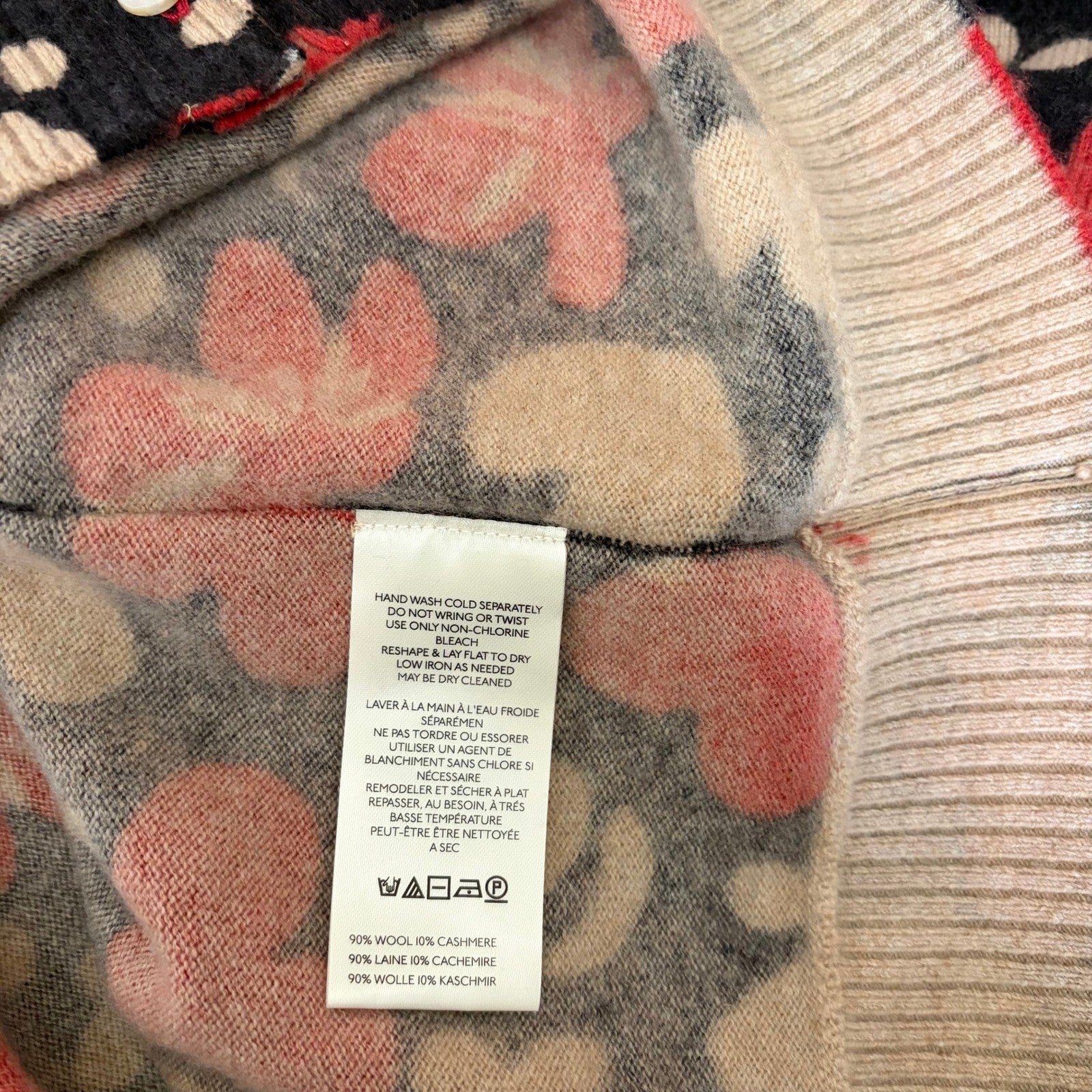 NWT!! FREE PEOPLE Nocturnal Patterned Cardi Black Retro Combo Hearts Floral XS