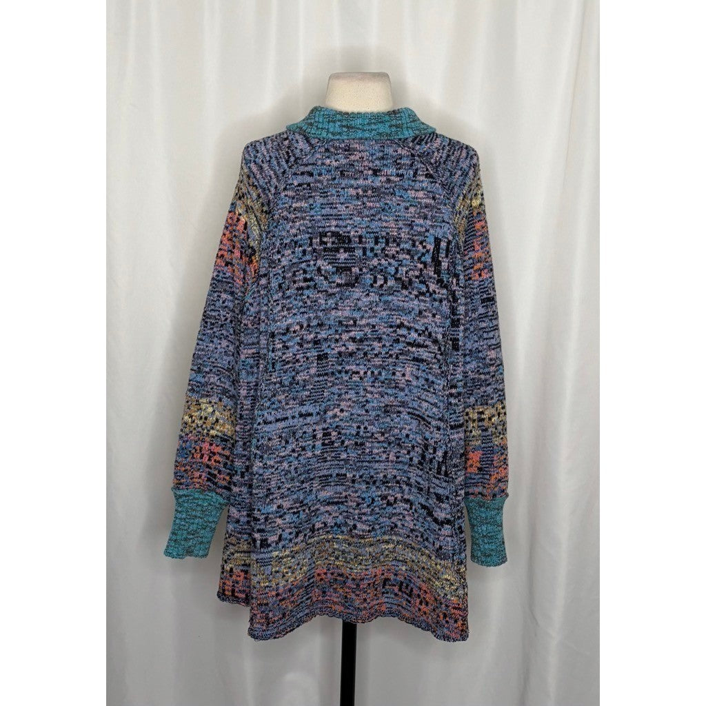 FREE PEOPLE Seasons Of Sun Mini Collared Pullover Knit Sweater Dress Small