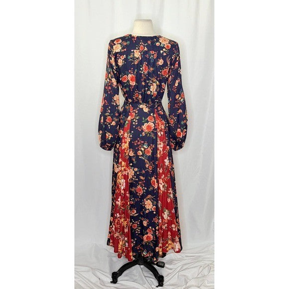 Anthropologie FARM RIO Gracia Wrap Maxi Dress Floral Birds Bohemian X-Small