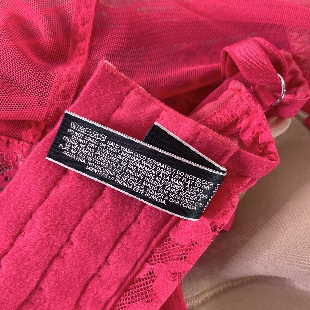 VICTORIA'S SECRET Barbie Hot Pink Lace Corset Bustier Garter Lingerie 34C