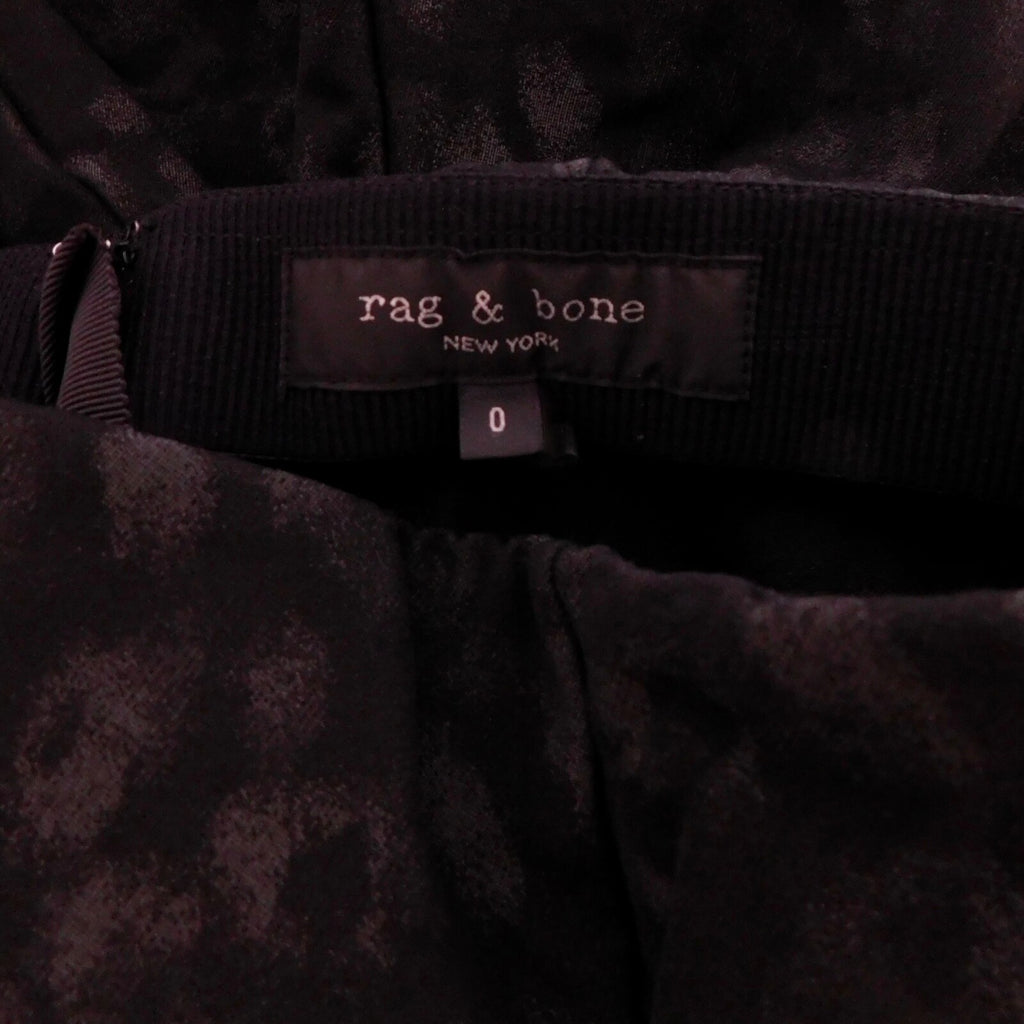 RAG & BONE Simone Leopard Print Zip Pocket Pants Black Gray Animal Crop Size 0