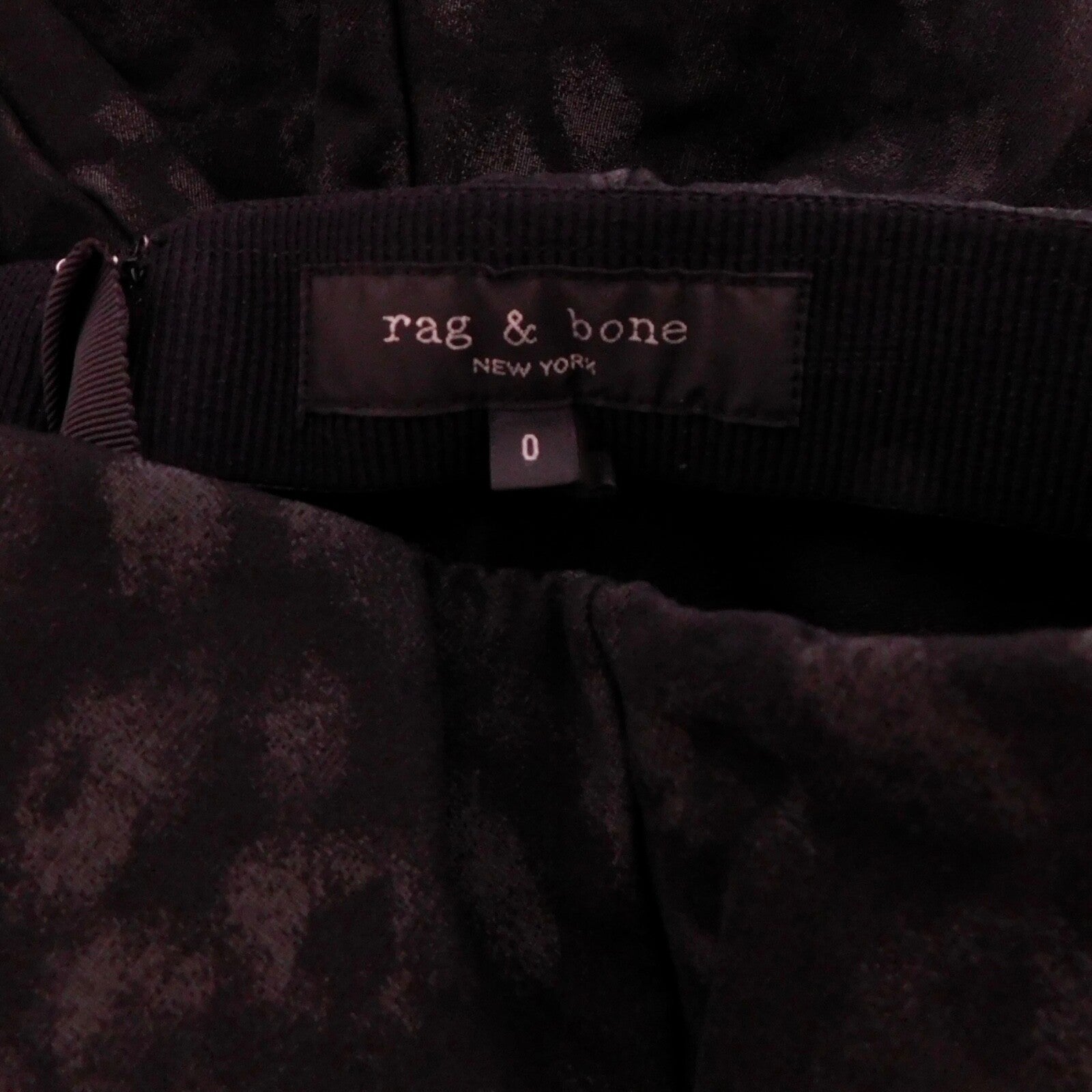 RAG & BONE Simone Leopard Print Zip Pocket Pants Black Gray Animal Crop Size 0