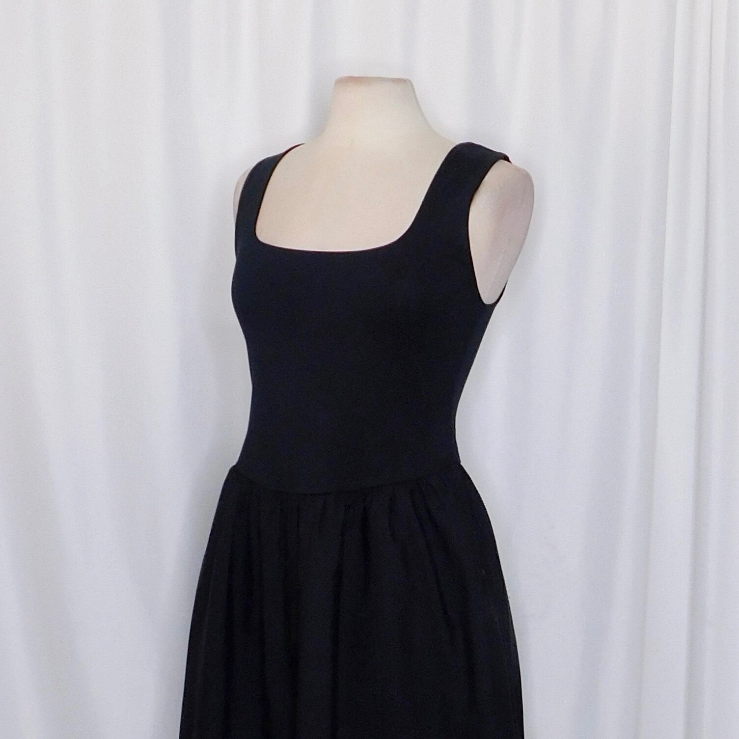NWT!! J. CREW Black Drop-Waist Mixy Dress Tank Midi Dropwaist XST X-Small Tall