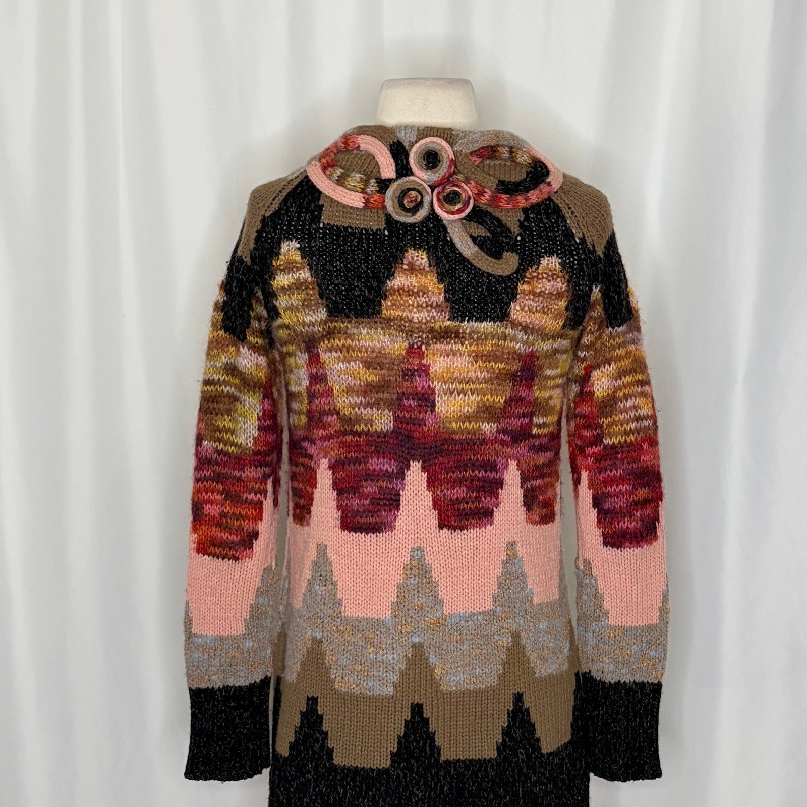 Anthropologie SLEEPING ON SNOW Loops & Angles Cardigan Sweater Wool Small