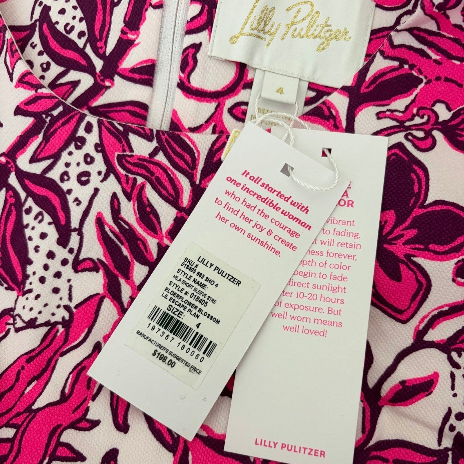NWT!! LILLY PULITZER Mila Short Sleeve Elderflower Blossom Lil Escape Plan 4