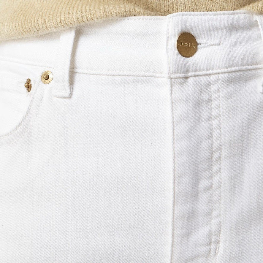 NWT!! J. CREW Curvy Slim Wide Denim Jeans Solid White Raw Hems Stretch Size 27