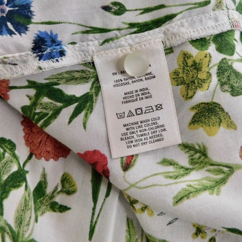 Anthropologie MAEVE Maya Floral Fluttered Top Blouse Strawberry Fruit Berries 2