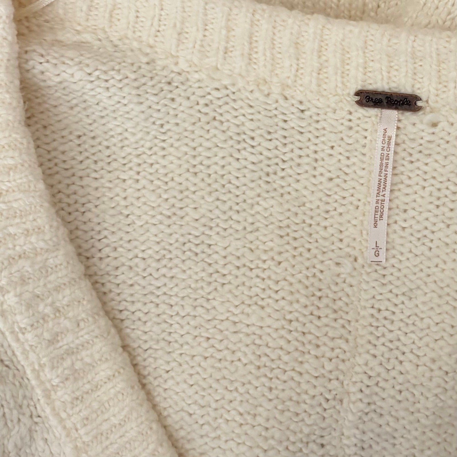 Revolve FREE PEOPLE Brookside Tunic Sweater Ivory Slouchy Solid Scoop Large