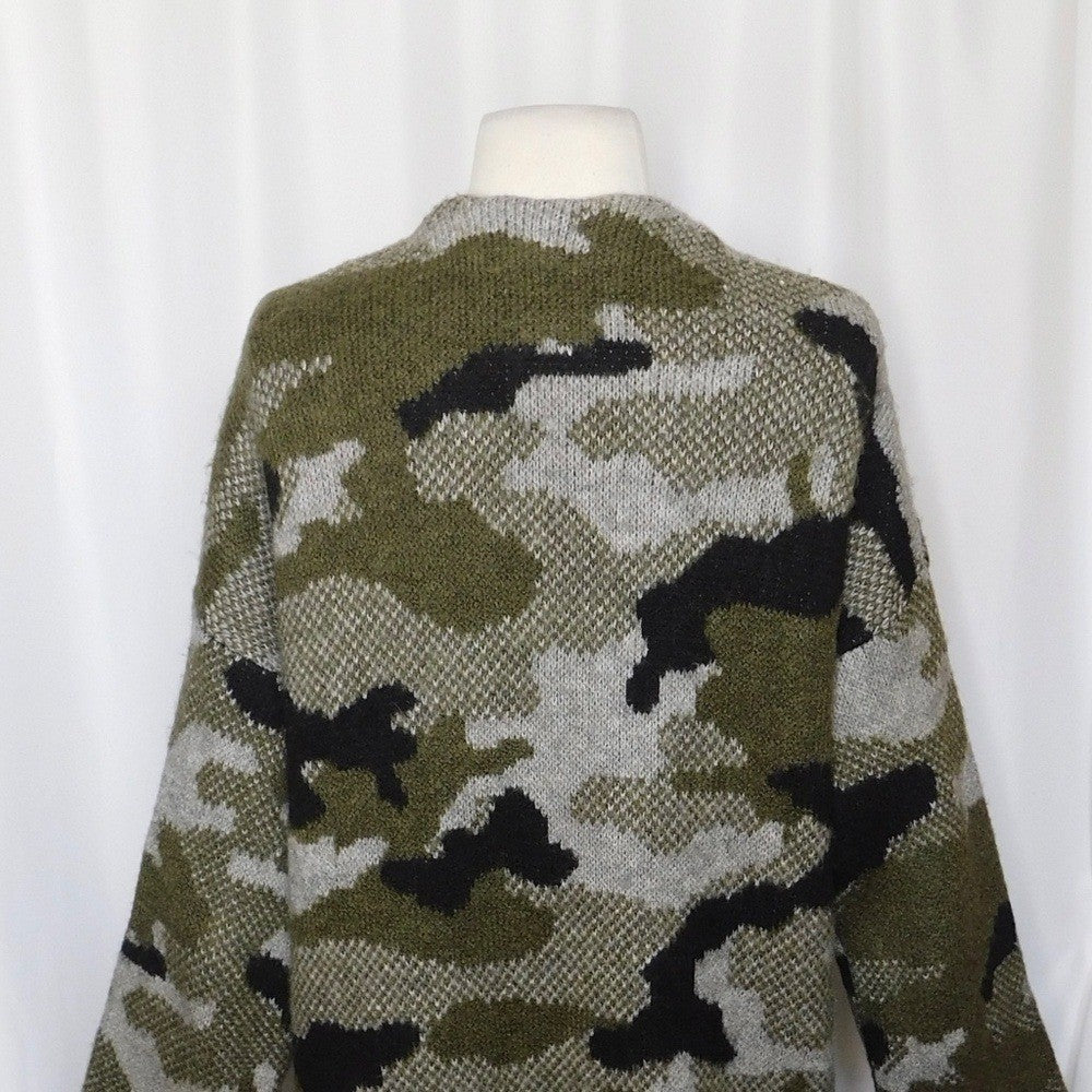 ANTHROPOLOGIE Vero Camo Cardigan Sweater Camouflage Pockets Gorpcore X-Small