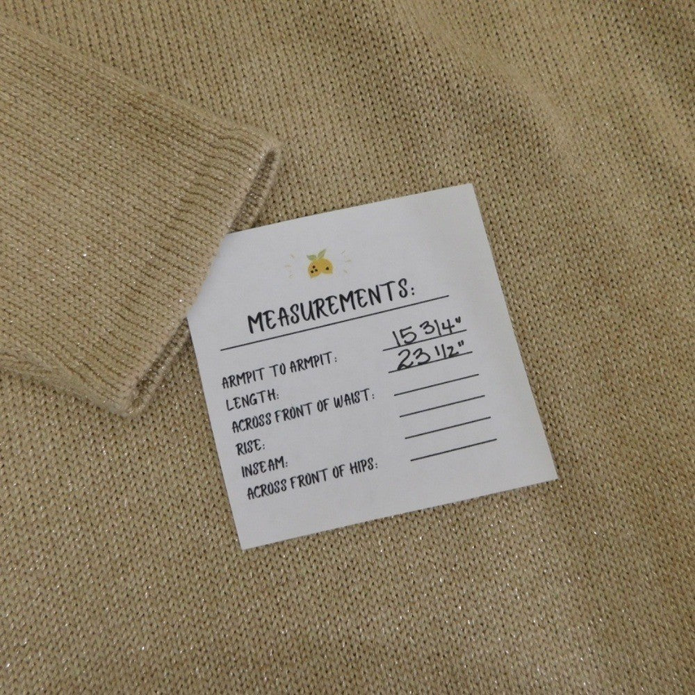 J. MCLAUGHLIN Metallic Gold Beaded Neckline Pullover Sweater Beading X-Small
