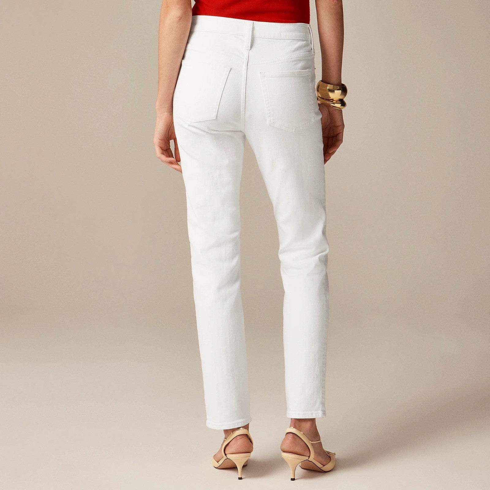 NWT!! J. CREW White Slim Jeans '03 2003 Stretch Solid White High Rise Size 31