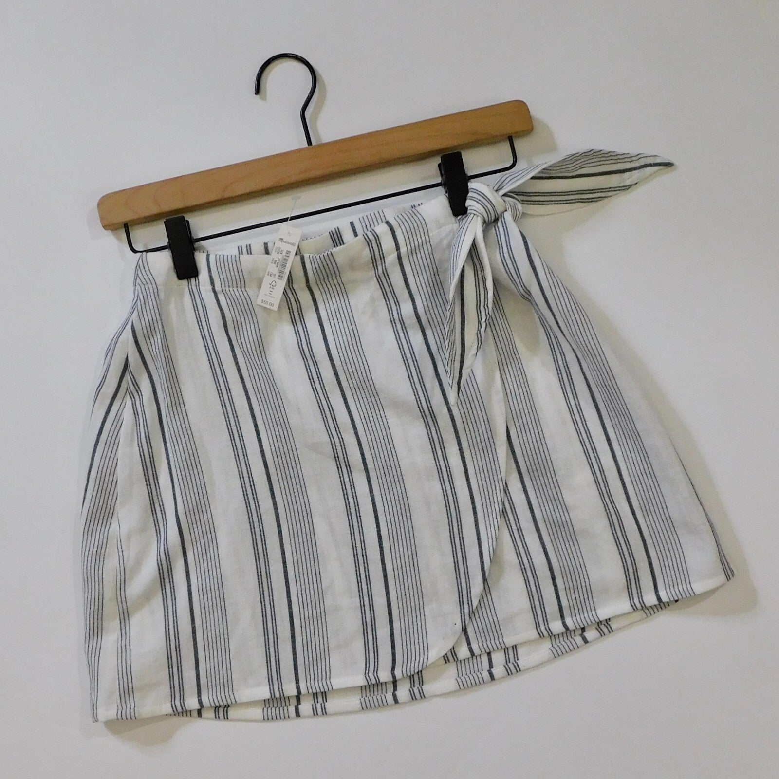 NWT!! MADEWELL Cover-Up Wrap Skirt Striped Tie Waist Beach Lighthouse XX-Small