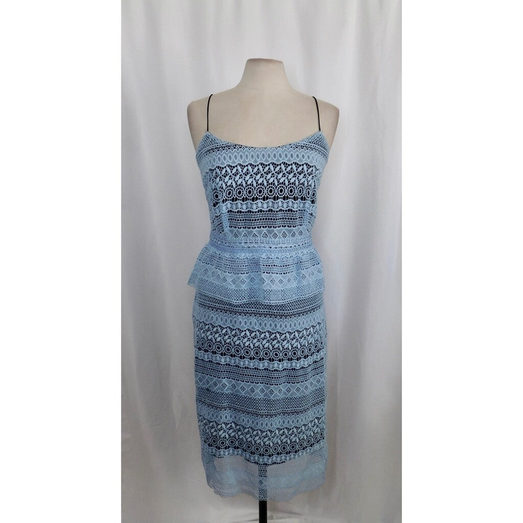NWT!! LITTLE WHITE LIES Blue Crochet Lace Peplum Sheath Dress XX-Large XXL