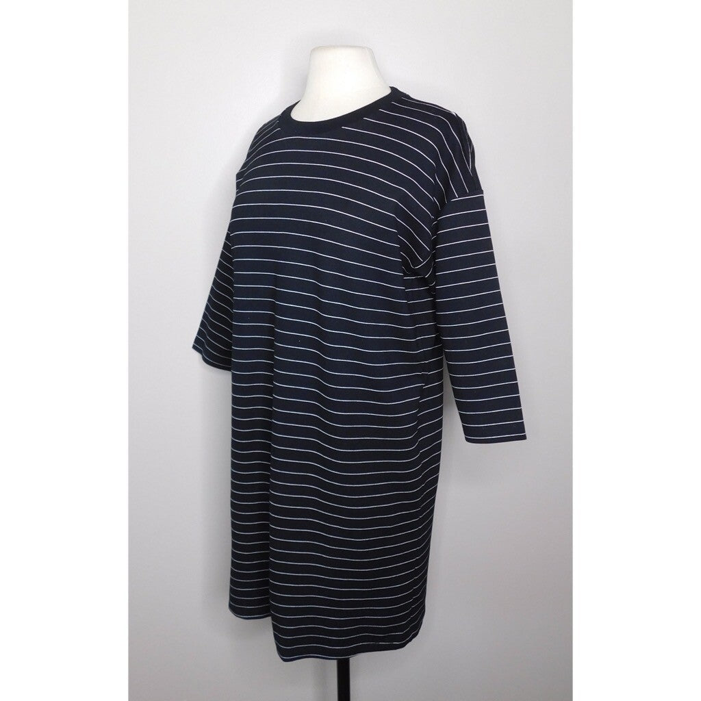 & OTHER STORIES Striped T-Shirt Dress Black & White Knit Pullover Stripe Size 4
