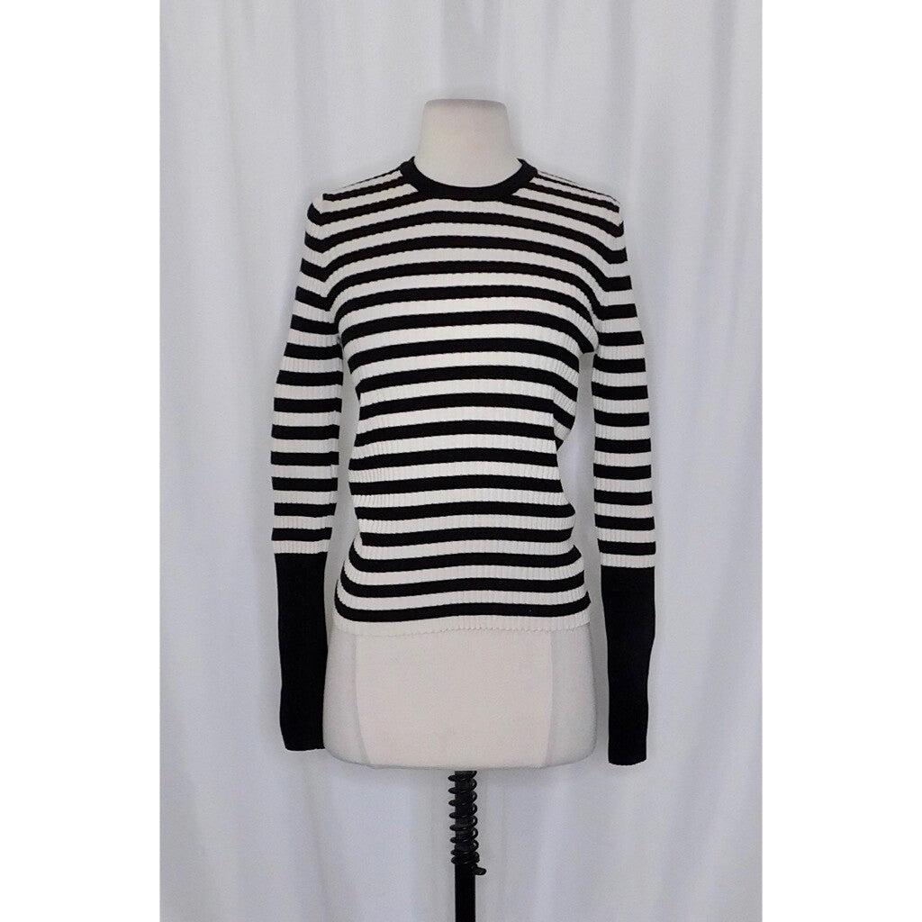 ATM Anthony Thomas Melillo Striped Ribbed Knit Merino Wool Sweater Large