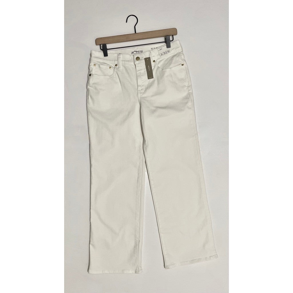 NWT!! J. CREW Lower Rise Full Length Slim Wide Jeans Solid White 27P 27 Petite