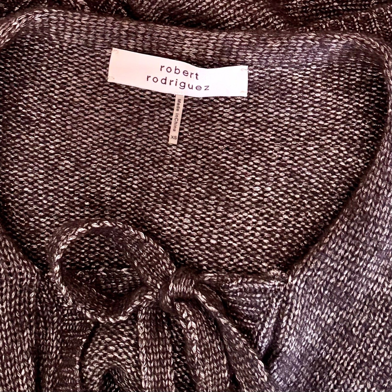 NWT!! ROBERT RODRIGUEZ Wool Blend Charcoal Ruffled Cardigan Cape Sweater X-Small