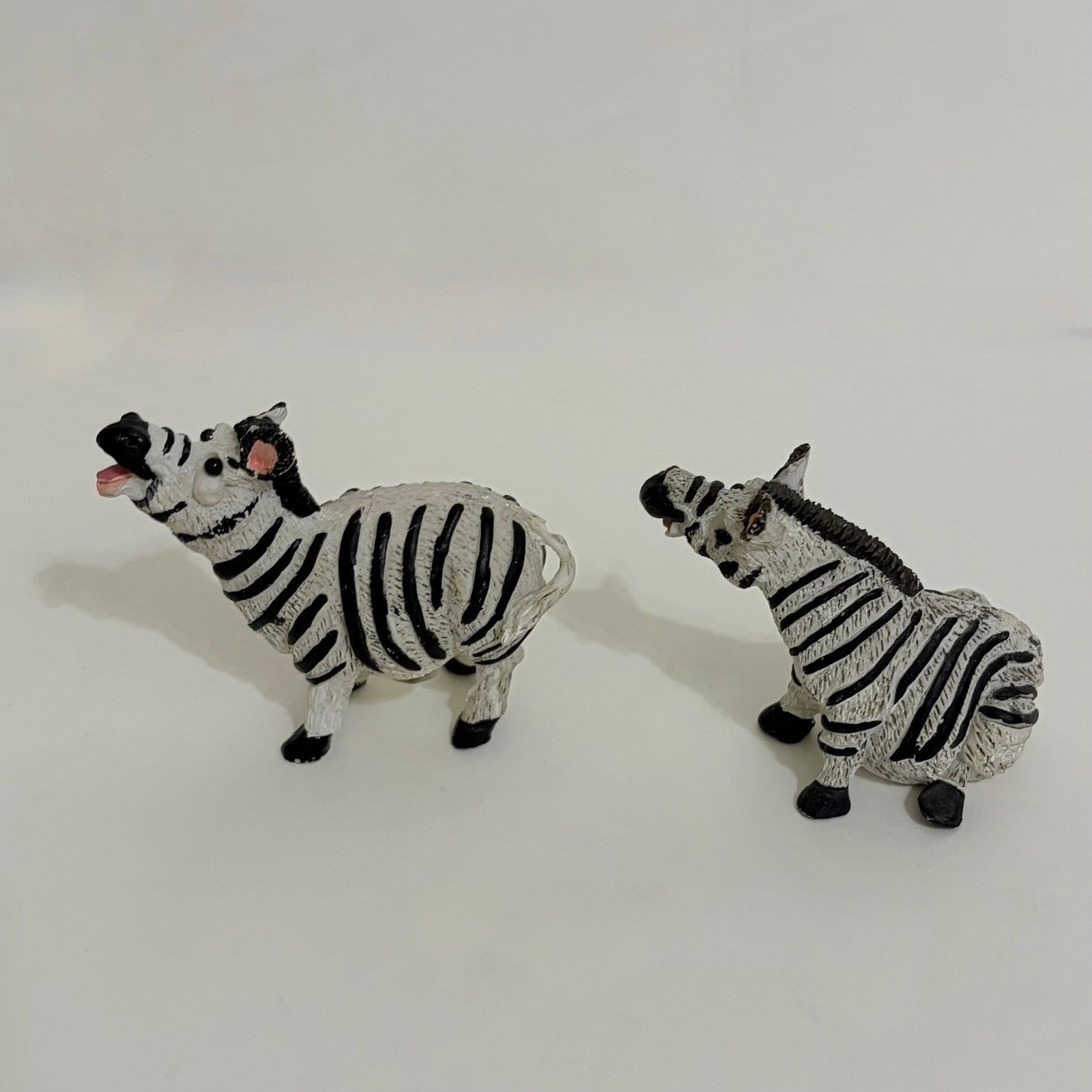 Vintage Pete Apsit NOAH'S ARK Set Two 2 Zebras Zoulou Zoe Zebra Animal Figures