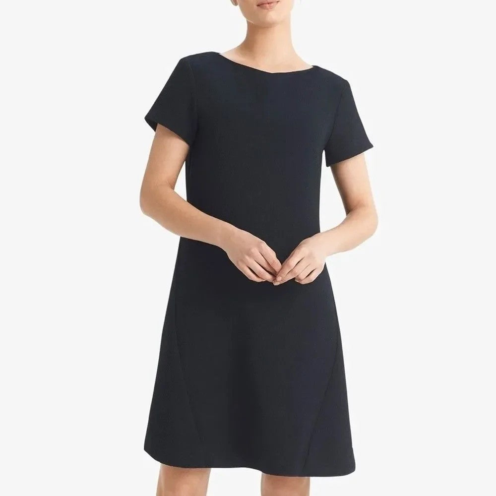 MM LAFLEUR The Eliza Dress Staccato Galaxy Blue Navy Short Sleeves Retro Medium