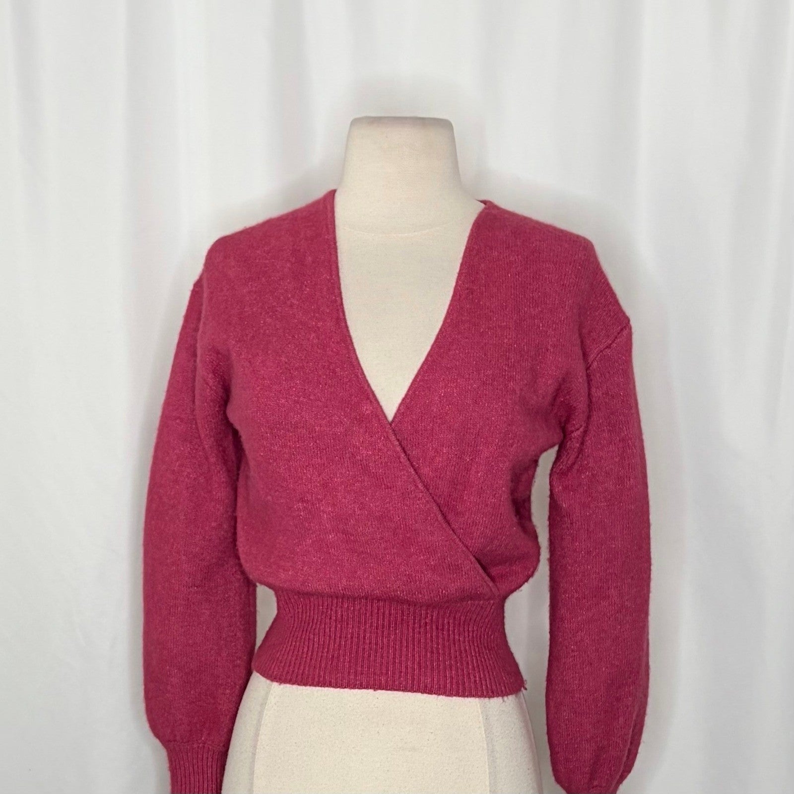 Aritzia WILFRED SoftSpoke Dear Sweater Relaxed V-Neck Wrap Wweater XXS XX-Small
