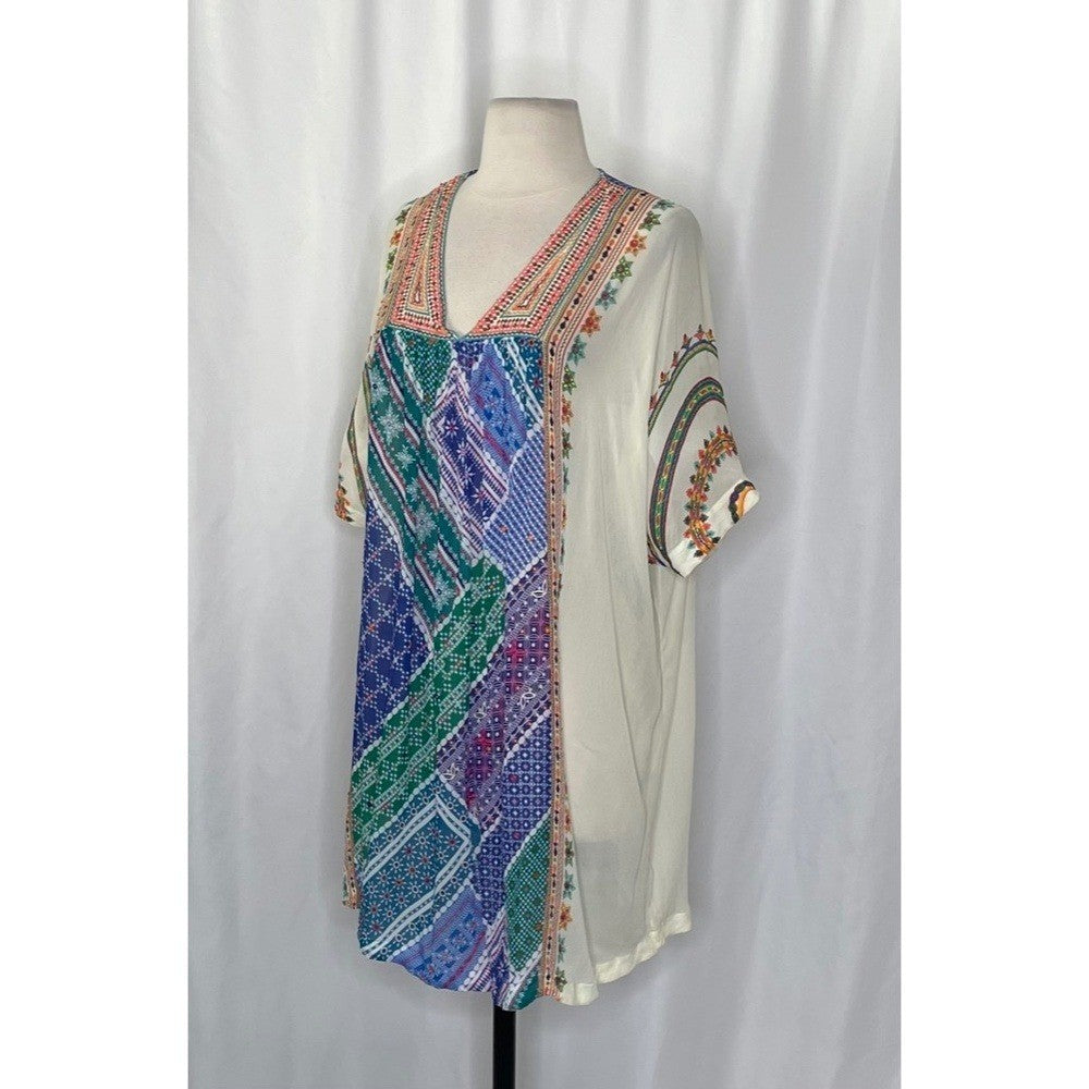 Anthropologie TANVI KEDIA Veena Beaded Caftan Beaded Mini Dress Bohemian Small