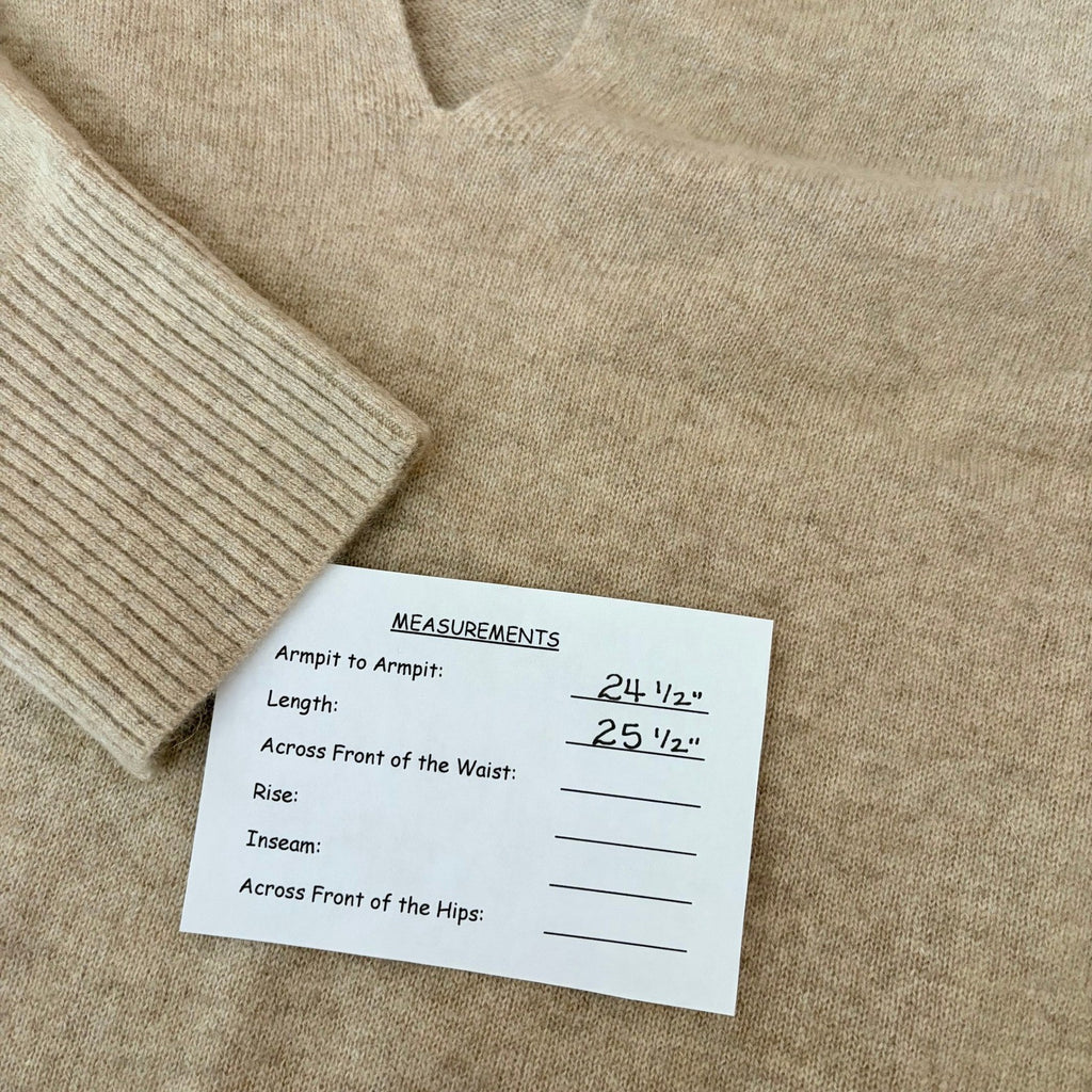 NWT!! FREE PEOPLE Eloura Cashmere Henley Sweater Solid Light Brown Tan X-Large