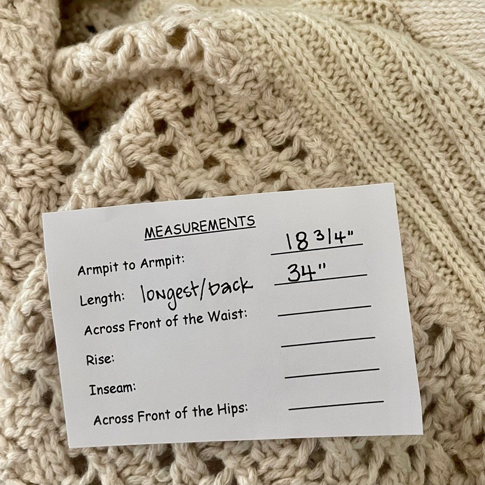 Anthropologie ANGEL OF THE NORTH Crochet Knit Cardigan Sweater Medium Petite MP