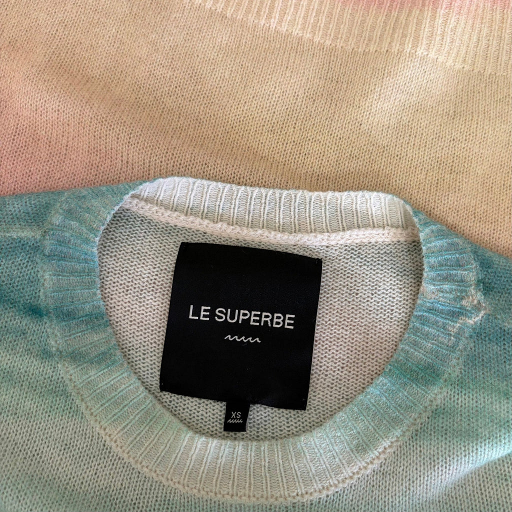 LE SUPERBE Sparkling Surf Jumper Sweater Cashmere Wool Sunset Ombré X-Small