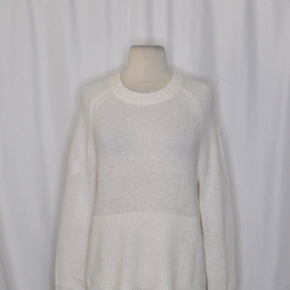 NWT!! J. CREW High Rib Pullover Sweater Wool Alpaca Solid Ivory Minimalist XXS