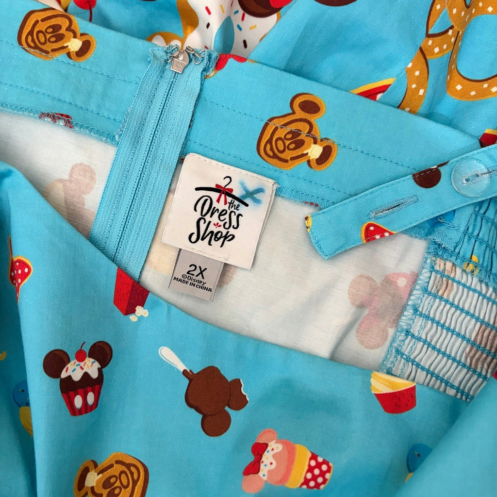 DISNEY The Dress Shop Food Icons Treats Dress Smocked Retro Disneyland Size 2X