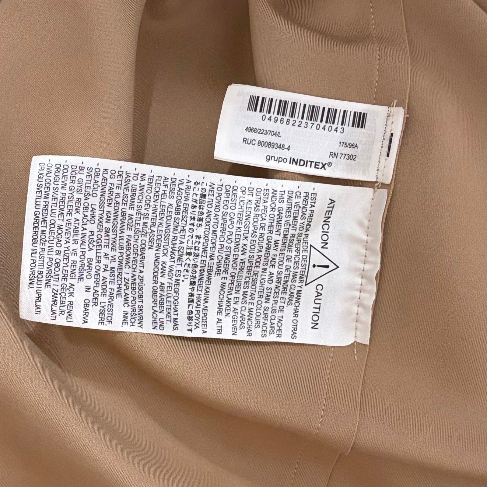ZARA Faux Suede Trench Coat Belted Jacket Solid Tan Brown Pockets Outdoors Large