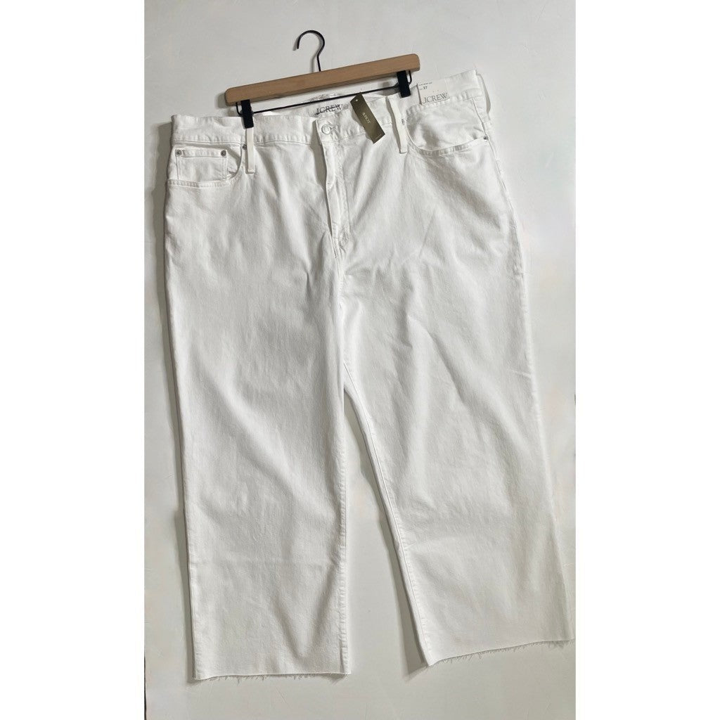 NWT!! J. CREW Slim Wide-Leg Jeans White Wash Classic 5 Pocket Denim Size 37