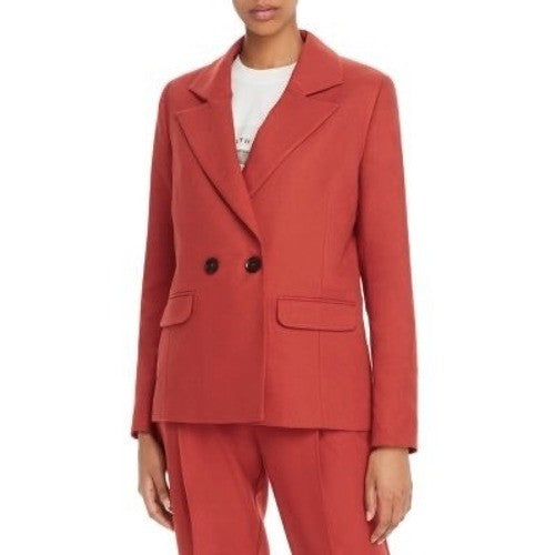 ANINE BING Becky Blazer Rust Double Breasted Pockets Boxy Business Solid Small