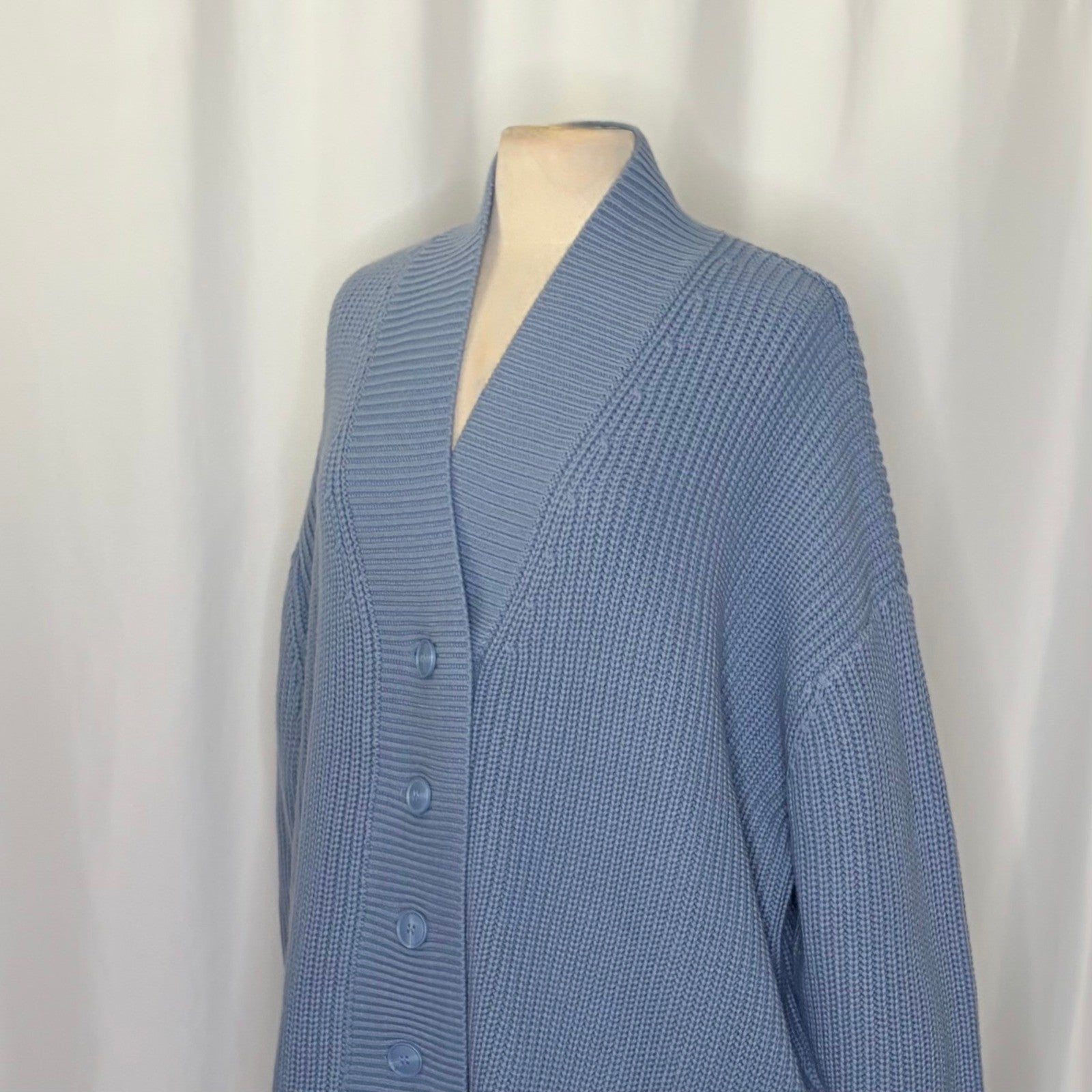 WEWOREWHAT Oversized Cardigan Sweater Chunky Knit Storm We Wore What One Size