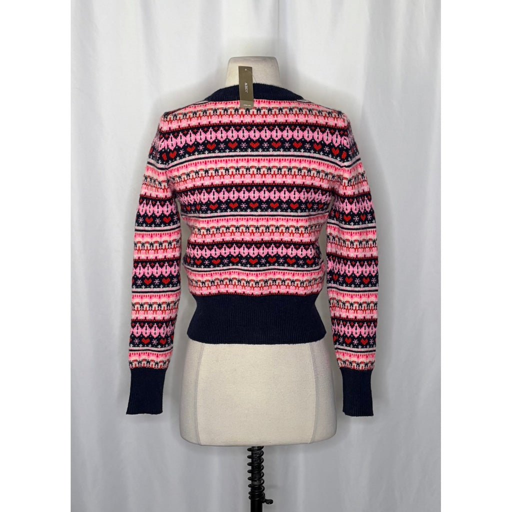 NWT!! J. CREW Fair Isle Crewneck Sweater Lambswool Wool Knit Blend XX-Small XXS