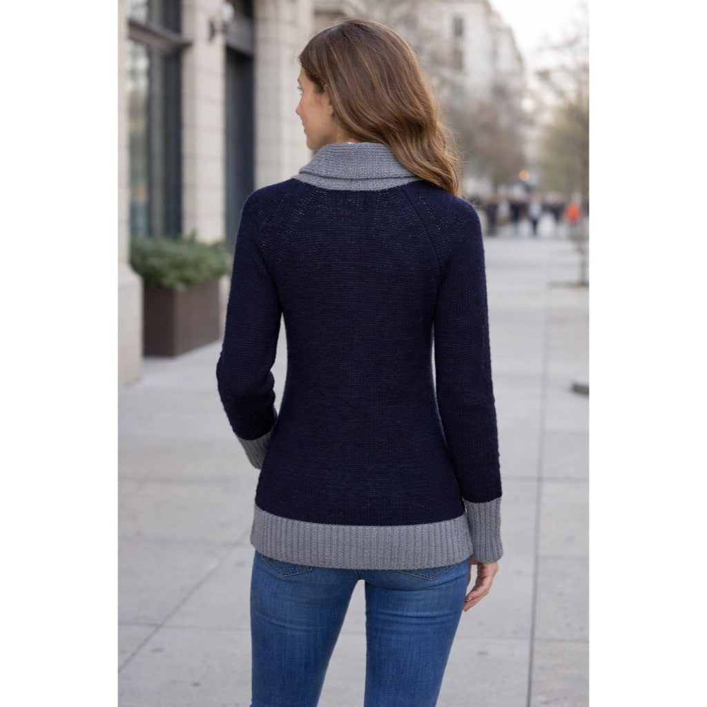 J. CREW Shawl Collar Boyfriend Cardigan Sweater Wool Mohair Navy Blue Gray XS