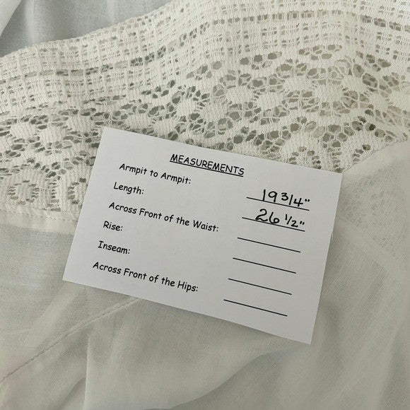 Anthropologie HOLDING HORSES White Lace Sleeve Buttondown Shirt Top Lacey Small