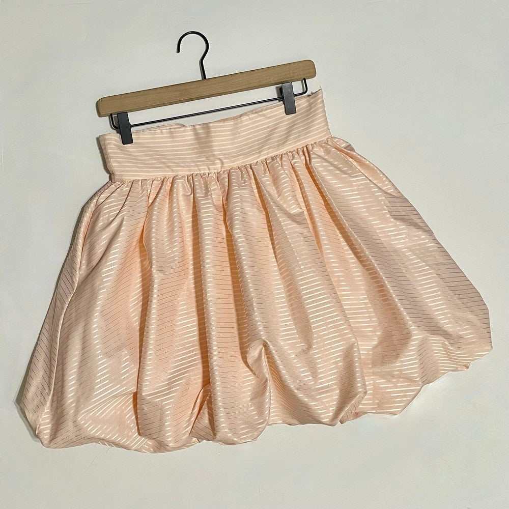 PETERSYN Lennon Bubble Mini Skirt Orange White Stripes Party Glam Flirty Medium