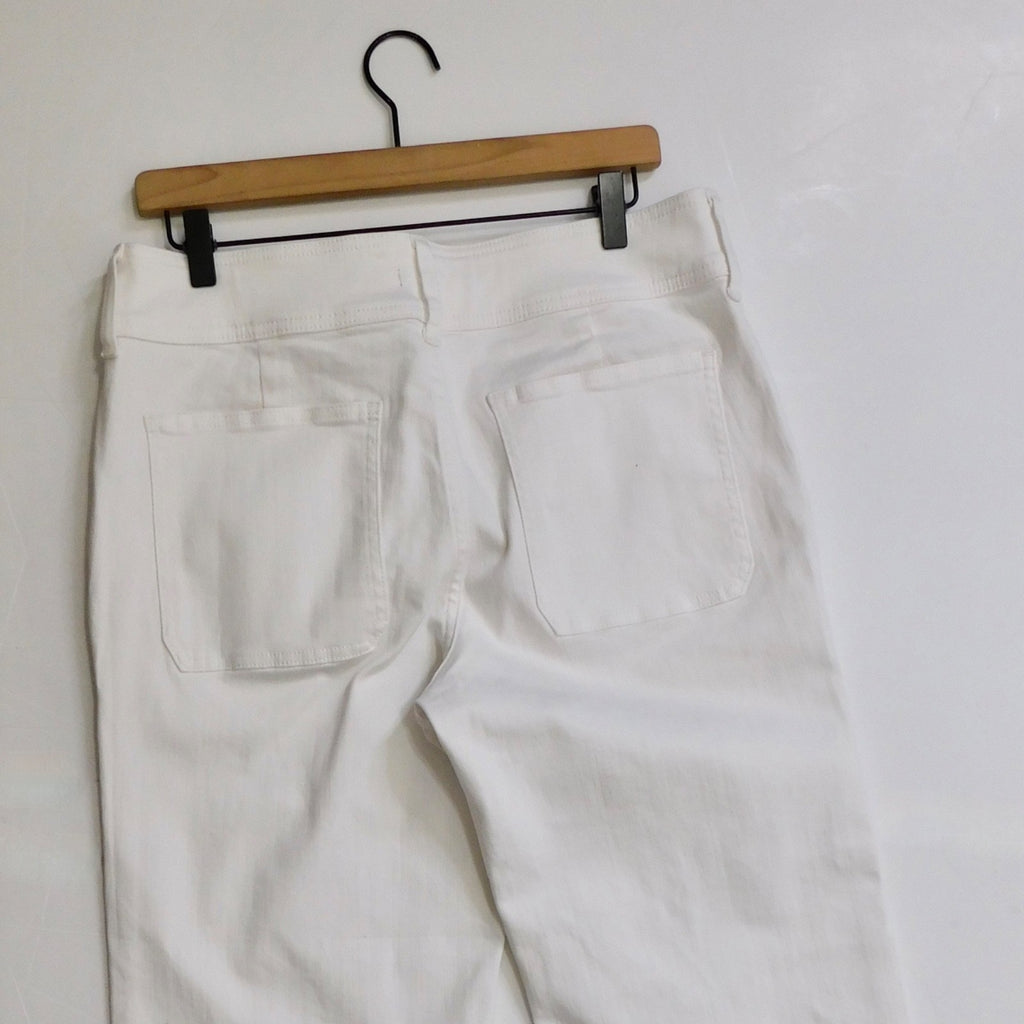 NWT!! J. CREW Slim Wide Jeans Stacked Buttons Solid White Size 30 Petite 30P