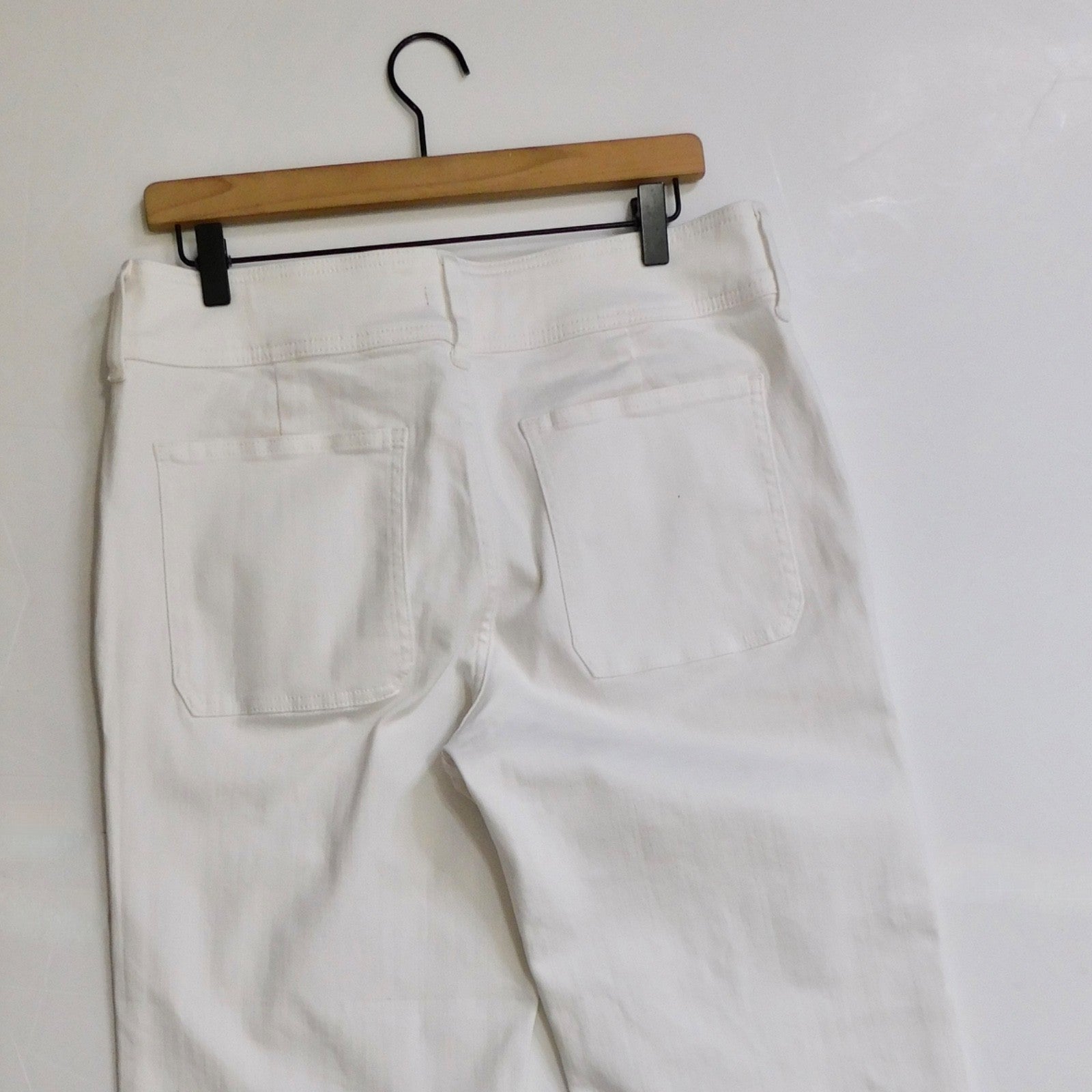 NWT!! J. CREW Slim Wide Jeans Stacked Buttons Solid White Size 30 Petite 30P