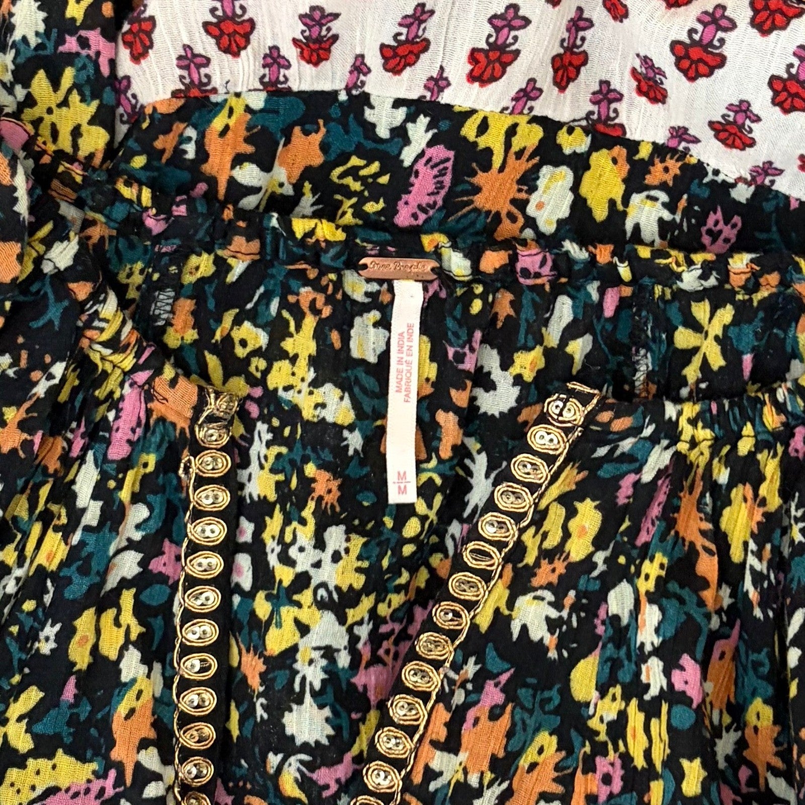 Revolve FREE PEOPLE Gardenia Tunic Top Shirt Floral Boho Festival Flowy Medium