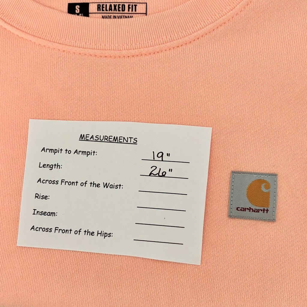 CARHARTT Relaxed Fit Sweatshirt Solid Light Peach Pink Pullover Crewneck Small