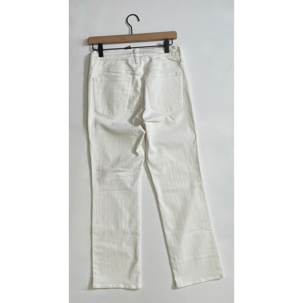 NWT!! J. CREW Mid Rise Kickout Jeans Denim White Stretch Solid Cropped 27 Tall