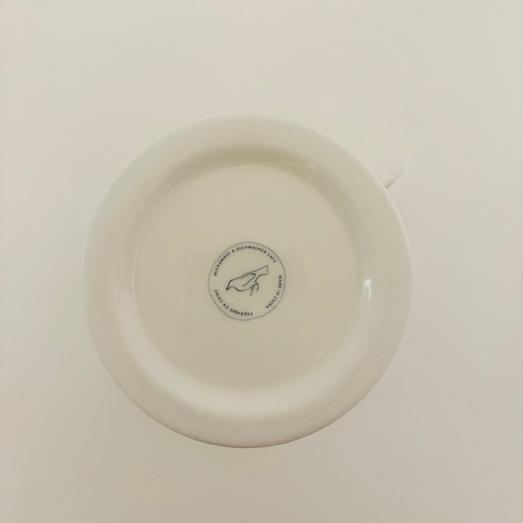 ANTHROPOLOGIE Letter "K" Monogram Mug White Minimalist Coffee Tea Farmhouse K