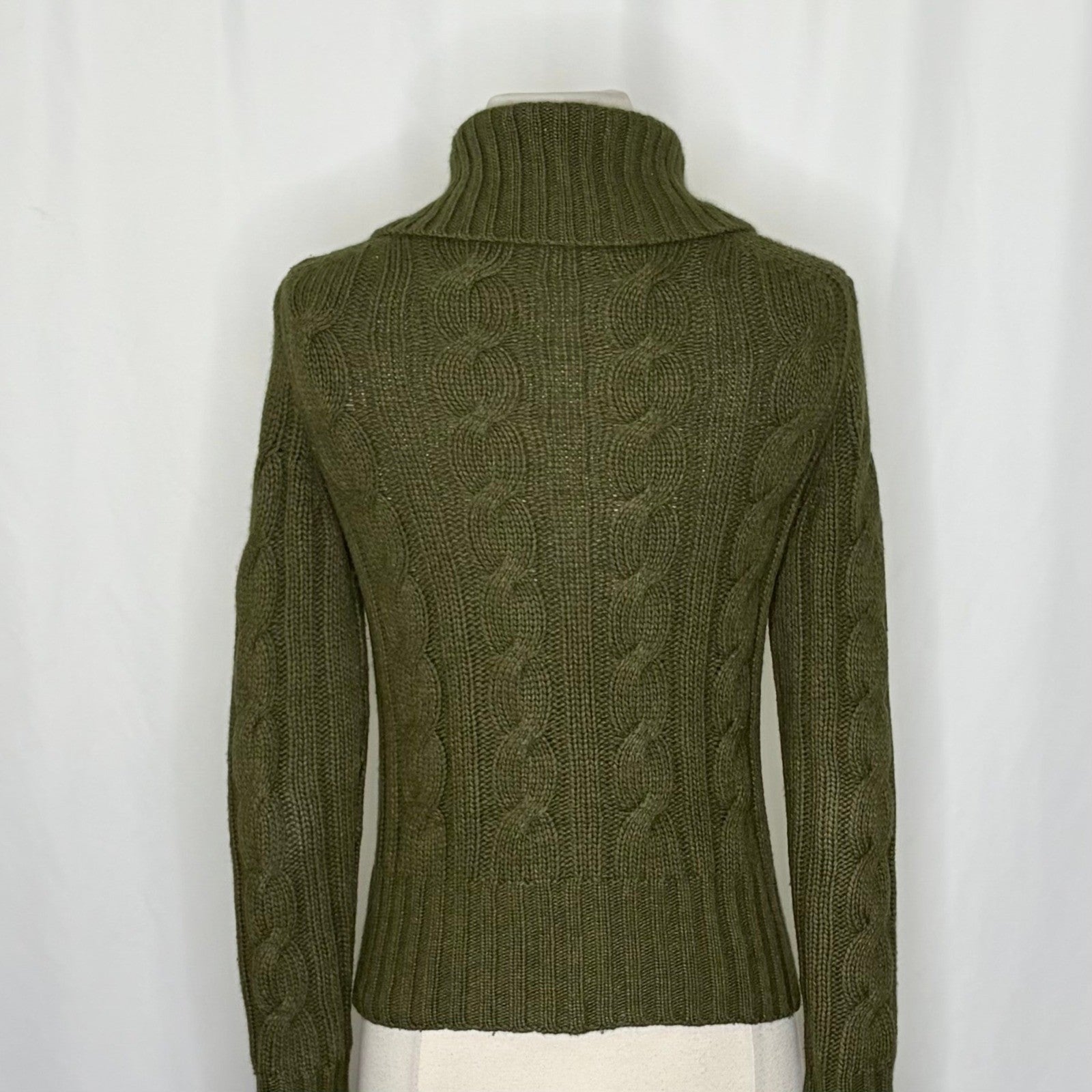 Vintage J. CREW Cable Knit Shawl Collar Cardigan Sweater Wool Cashmere X-Small