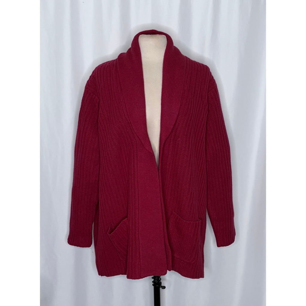 NWT!! WOOLOVERS Lambswool Shrug Cosy Cardigan Sweater Purple Wine Knit X-Large